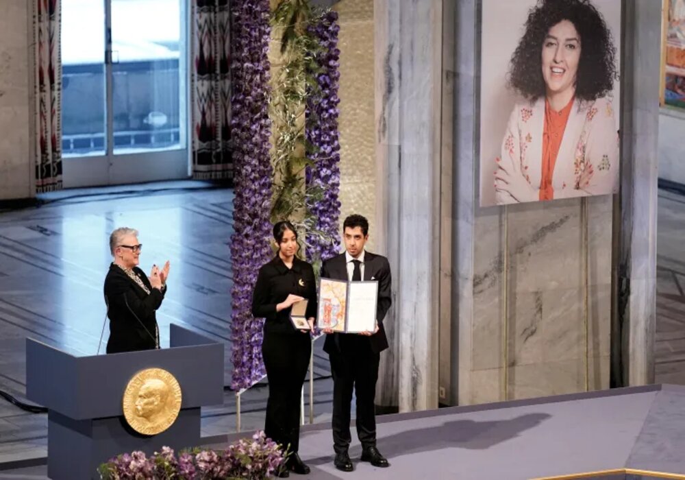 Jailed Iranian Activist Narges Mohammadi’s Children Accept Her Nobel ...